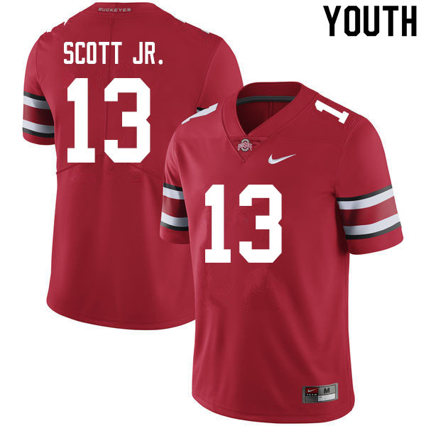 Youth #13 Gee Scott Jr. Ohio State Buckeyes College Football Jerseys Sale-Scarlet